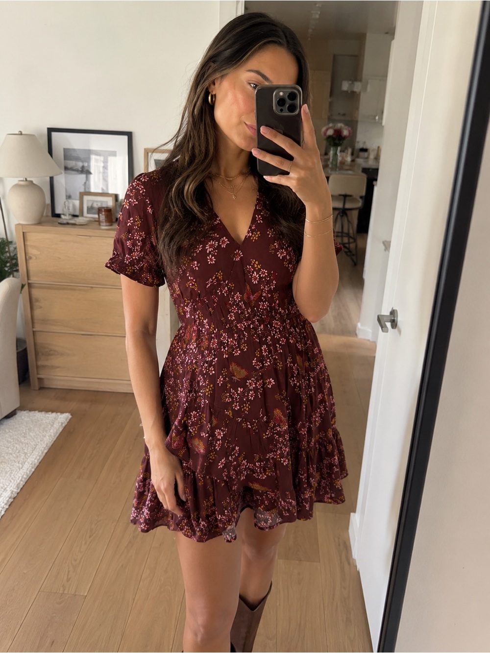 Madewell Floral Ruffle Faux Wrap Dress butterfly fairy size 4